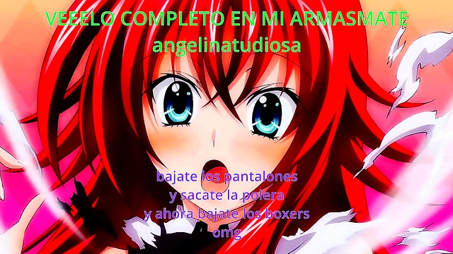 Rias Gremory Gives JOI Handjob Instructions in Anime Hentai Classroom Scene