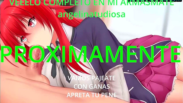 Rias Gremory Gives JOI Handjob Instructions in Anime Hentai Classroom Scene