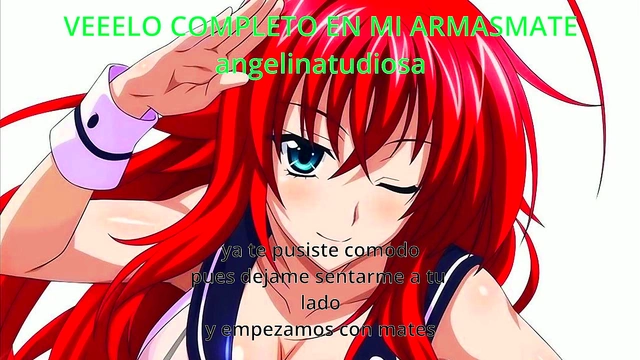 Rias Gremory Gives JOI Handjob Instructions in Anime Hentai Classroom Scene