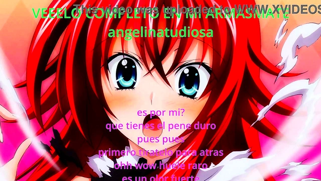 Rias Gremory Gives JOI Handjob Instructions in Anime Hentai Classroom Scene