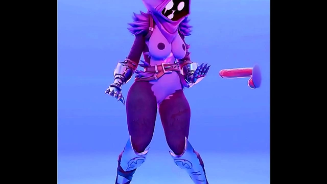 Hentai Team Leader Rides Dildo in Animated Fortnight Fantasy Scene