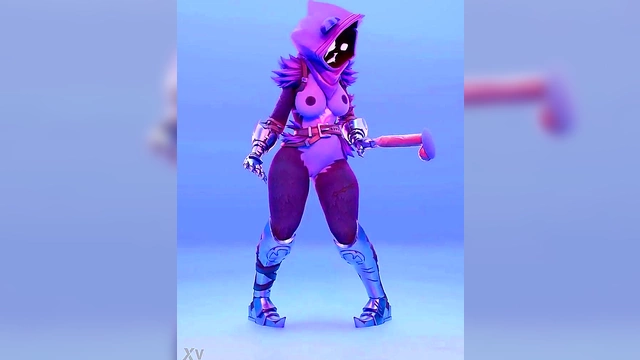 Hentai Team Leader Rides Dildo in Animated Fortnight Fantasy Scene