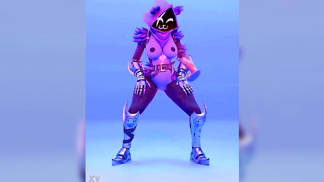 Hentai Team Leader Rides Dildo in Animated Fortnight Fantasy Scene