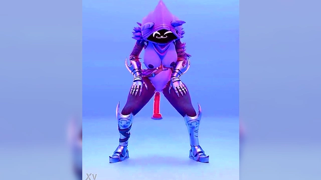 Hentai Team Leader Rides Dildo in Animated Fortnight Fantasy Scene