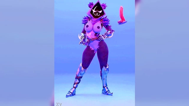 Hentai Team Leader Rides Dildo in Animated Fortnight Fantasy Scene