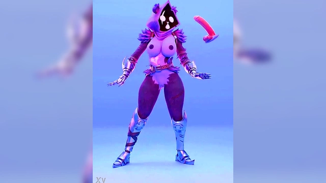 Hentai Team Leader Rides Dildo in Animated Fortnight Fantasy Scene