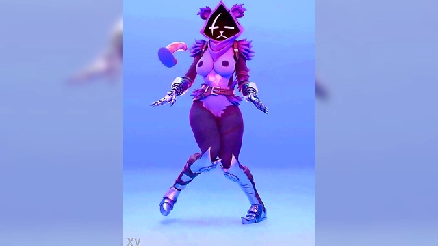 Hentai Team Leader Rides Dildo in Animated Fortnight Fantasy Scene