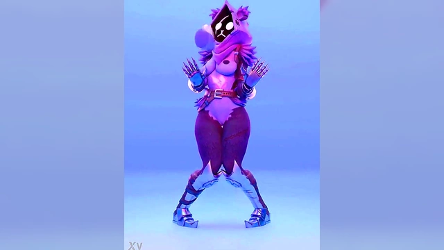 Hentai Team Leader Rides Dildo in Animated Fortnight Fantasy Scene