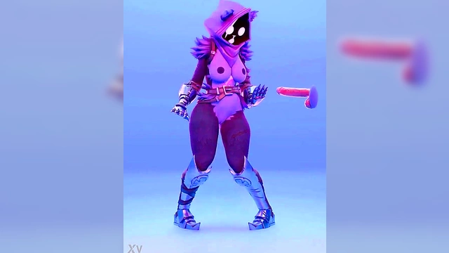 Hentai Team Leader Rides Dildo in Animated Fortnight Fantasy Scene