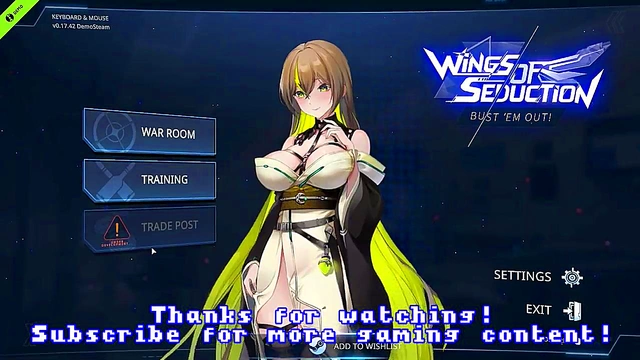 Horny Winged Anime Chick Strips Teasingly in Bullet Hell Game Scene