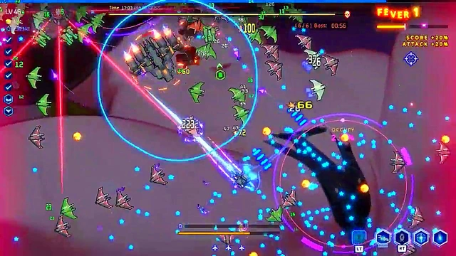 Horny Winged Anime Chick Strips Teasingly in Bullet Hell Game Scene