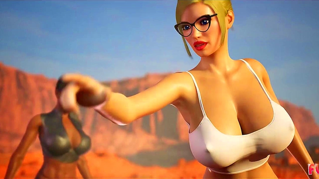 Stranded Hunny! Futanari Babes With Big Tits Fuck Hard In The Desert Heat