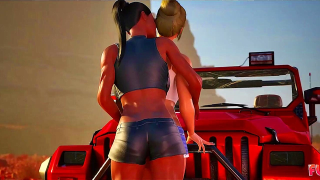 Stranded Hunny! Futanari Babes With Big Tits Fuck Hard In The Desert Heat