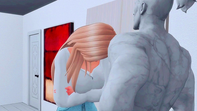 Perverted Teen Gets Wild With Animated Statue for Hardcore Sims Me Hentai Action