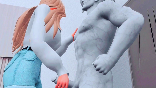 Perverted Teen Gets Wild With Animated Statue for Hardcore Sims Me Hentai Action