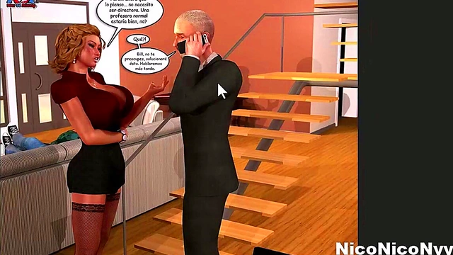 Stepmom Rides Dad's Huge Cock UntilCaught by Curious Son for Naughty Fun