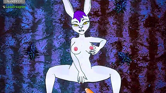 Horny Bunny Girl Masturbates Her Pussy & Boobs In Anime Loop