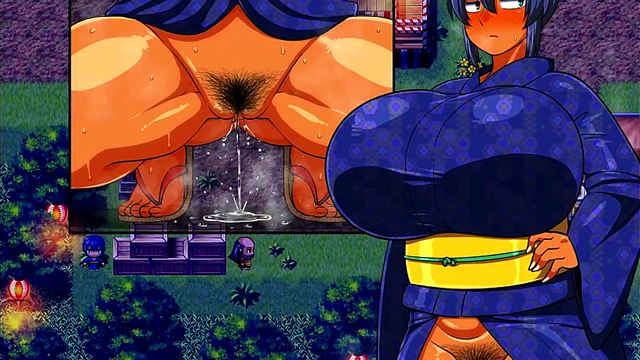 Naughty Tanned Girl Natsuki Puts On Sexy Outfits And Pees Publicly In Hentai RPG