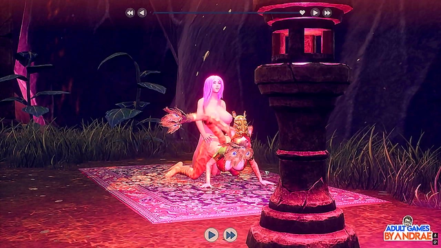 Goddess Pawsmaati’s Busty 3D Threesome with Huge-Cock Breeder for Creampie Delight