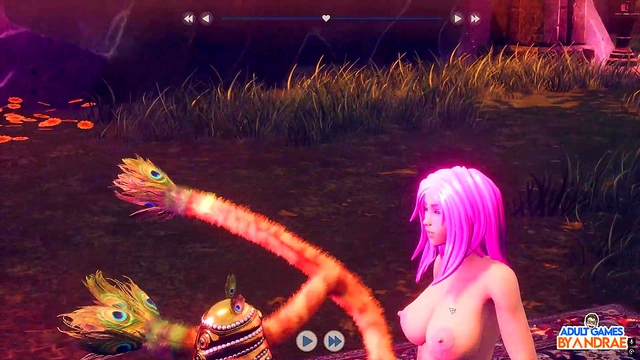 Goddess Pawsmaati’s Busty 3D Threesome with Huge-Cock Breeder for Creampie Delight