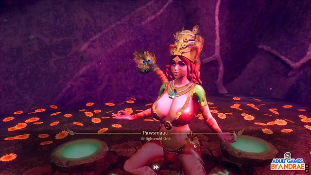 Goddess Pawsmaati’s Busty 3D Threesome with Huge-Cock Breeder for Creampie Delight