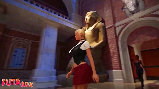 Hot Futanari Babes With Huge Dick Fuck Hard In Museum Doggy Style & Cowgirl