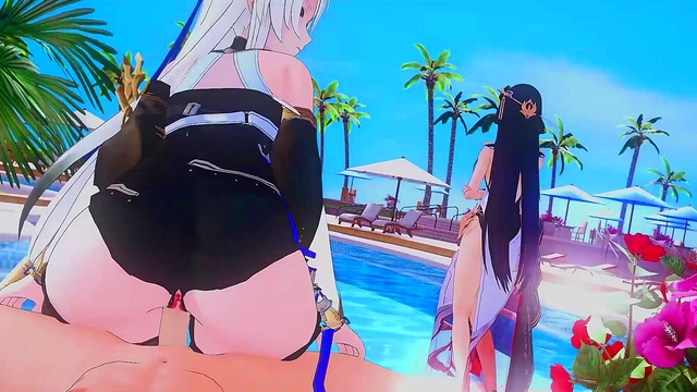 Dominant Hentai Girl Squirts While RulingCowgirl Handjob Session