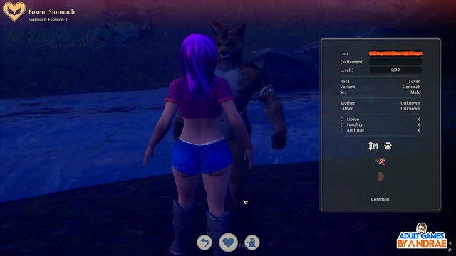 Busty 3D Anime Teen Gets Fucked By Giant Cock In Breeder Threesome Game Scene