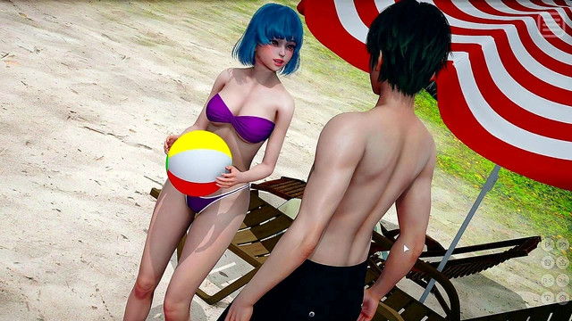 Beautiful Japanese Slut Rides Big Dick On Beach In My Bully Is My Lover Game