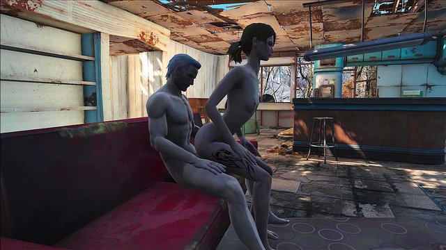 Skinny Brunette from Fallout 4 Gets Fucked Doggy Style for Handjob & Blowjob Bliss