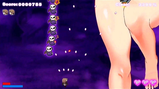Succubus Chan Undresses Giant Waifu Black Nun Beauty for Busty hentai Gameplay