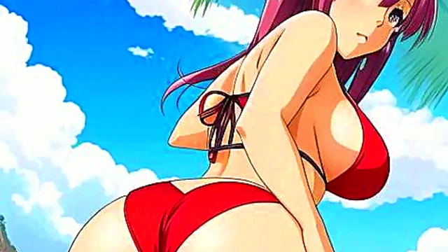 Big-Breasted Anime Babe Shows Off Her Tits in Seductive Hentai Scene