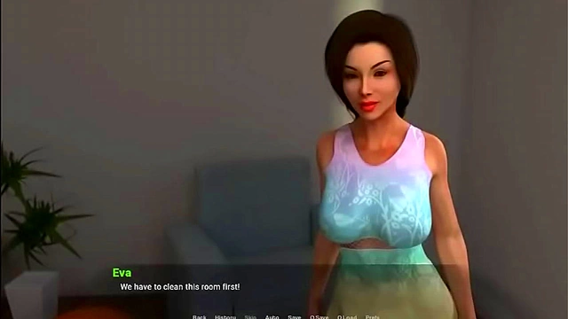 Cute Anime Chick Gives Sweet Handjob in 3D Visual Novel Adventure