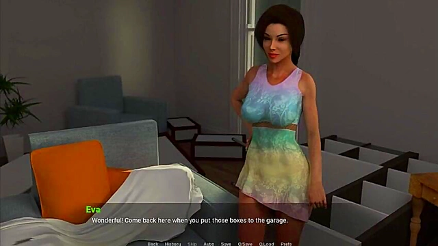 Cute Anime Chick Gives Sweet Handjob in 3D Visual Novel Adventure