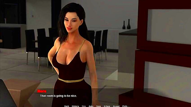 Cute Anime Chick Gives Sweet Handjob in 3D Visual Novel Adventure