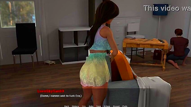 Cute Anime Chick Gives Sweet Handjob in 3D Visual Novel Adventure