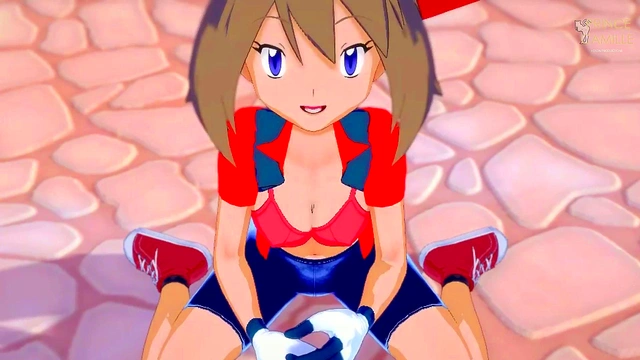 Cute Anime Trainer May Haruka Rewards You With Sweet Congrats Scene