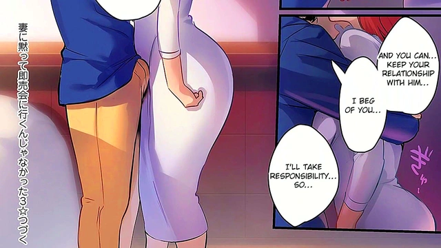 Otaku Seduces Pregnant MILF Outdoors in Netorare Hentai Cartoon Cuckold Scene