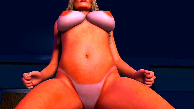 Mature Cougar With Big Boobs Rides Dildo In Hot 3D Anime Action