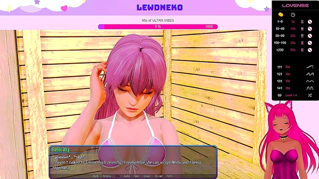 Lewd VTuber Neko Seduces Busty Anime Girls for Creampie Fun in Harem Hotel