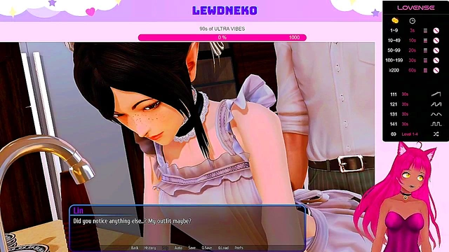 Lewd VTuber Neko Seduces Busty Anime Girls for Creampie Fun in Harem Hotel