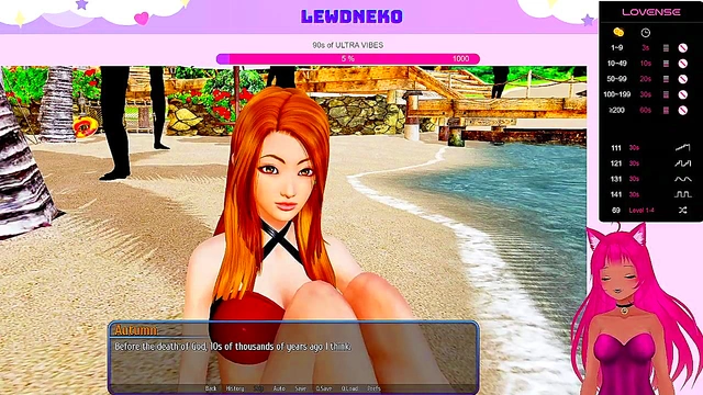 Lewd VTuber Neko Seduces Busty Anime Girls for Creampie Fun in Harem Hotel