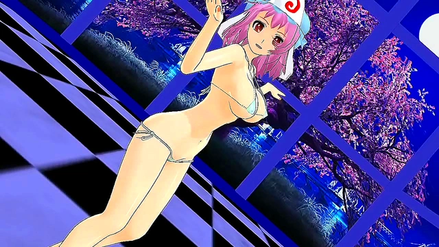 Big-Busted Yuyuko Saigyouji Seduces in Erotic MMD Animation