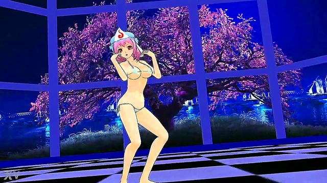 Big-Busted Yuyuko Saigyouji Seduces in Erotic MMD Animation