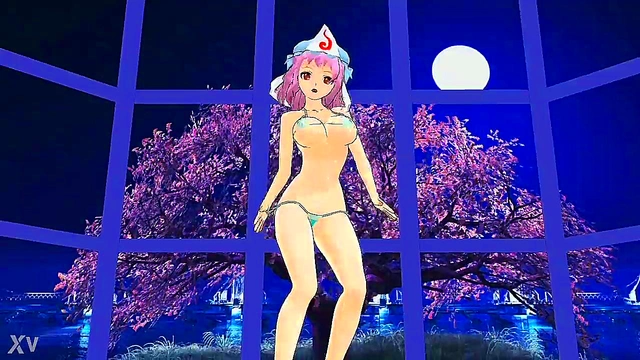Big-Busted Yuyuko Saigyouji Seduces in Erotic MMD Animation