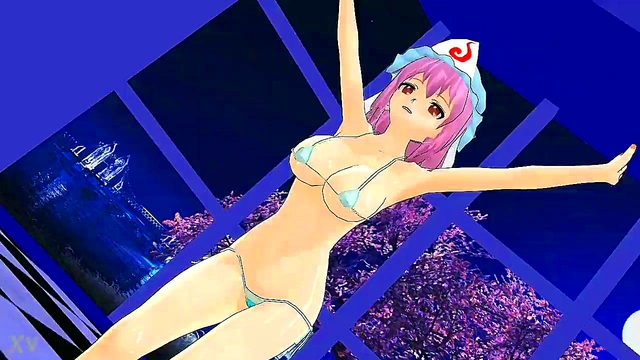 Big-Busted Yuyuko Saigyouji Seduces in Erotic MMD Animation
