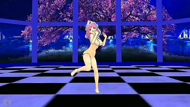 Big-Busted Yuyuko Saigyouji Seduces in Erotic MMD Animation