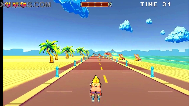 Busty Roller Babe Gets Public Creampie & 69 At The Beach In AnimePornGame