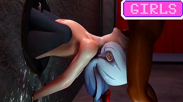 Shen He Stuck in Holes for Threesome Fun & Hardcore Anime Sex