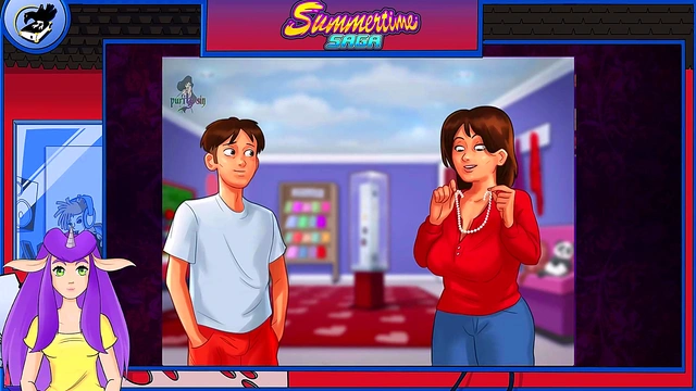 Hot MILF and Brunette Anime Girls Enjoy Big Dick Foot Play in Summertime Saga